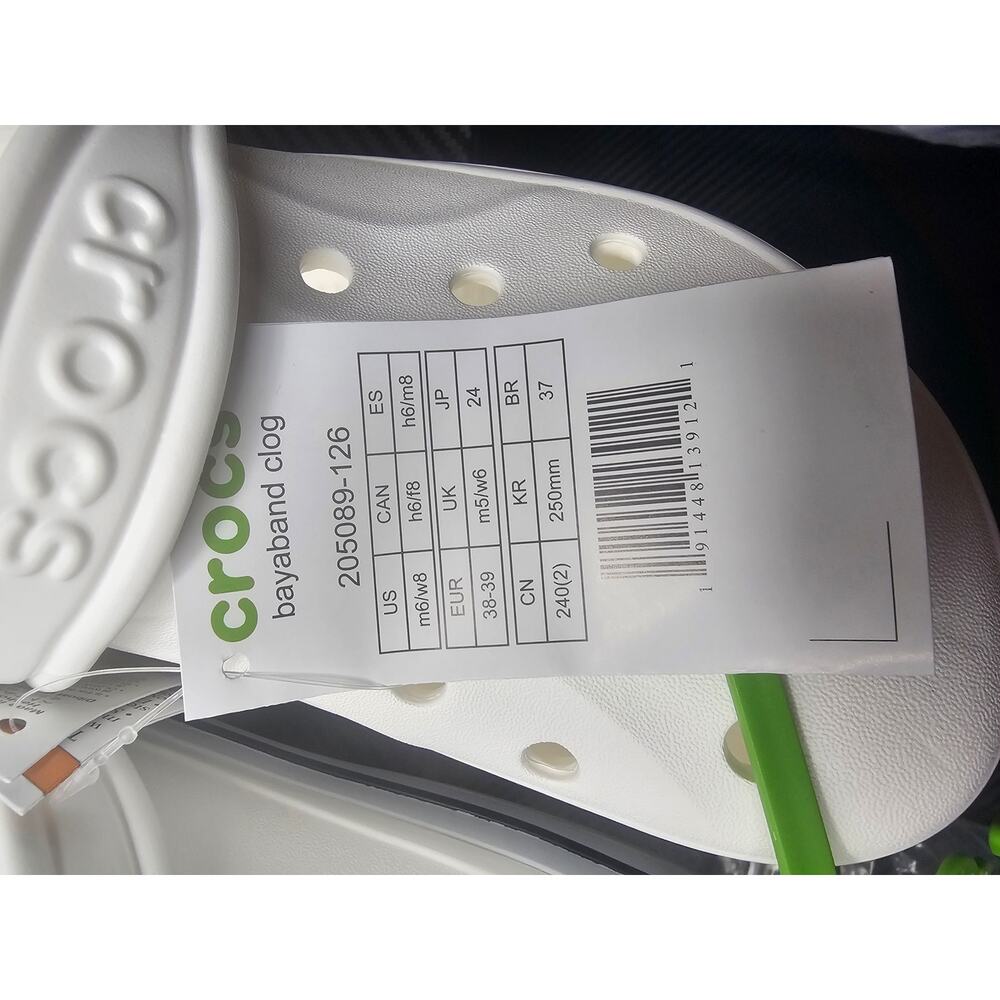 Crocs Bayaband Womens Slip-on Clogs Size 8 White Navy Water Friendly Lightweight - Picture 6 of 8